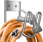 Stainless Steel Garden Hose Holder - Silver SS304 Water Hose Holder - Wall Mounted Hose Hanger Heavy Duty for Water Hose Extension Cords Vacuum Hose, Anti-Rust (1 Pack)