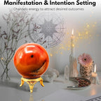 Amazing Gemstone Carnelian Crystal Ball with Stand - 2" Inches Crystal Sphere Meditation Balls for Witchcraft and Decorative Balls