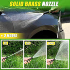 TOOLCY Metal Garden Hose- 304 Stainless Steel Water Hose 50 ft with Brass Nozzle - Super Flexible, No Kink, Heavy Duty, Puncture-proof, Lightweight, Durable Garden Hoses for Yard, Outdoor, Lawn