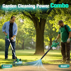 KIMO 20V Weed Wacker and Blower Combo w/2 x 2.0Ah Battery & Charger, 12 Inch String Trimmer w/10Pcs Cutting Lines, 4-in-1 Leaf Blower Cordless w/Vacuum, 3 Nozzles & 20" Extended Tube for Yard, Garden