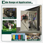 4×8 Ft Lean to Shed with Floor, Metal Outdoor Storage Shed, 0.25mm Galvanized Steel Metal Garden Shed Waterproof with Lockable Door for Backyard, Patio, Garden, Black