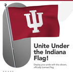 Indiana Hoosiers College Sports Printed Flag - NCAA Licensed - Nylon - School Banner (Red) (2' x 3')
