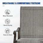 UDPATIO Patio Swivel Dining Chairs Set of 6, Outdoor Dining Chairs High Back with All Weather Breathable Textilene, Metal Rocking Frame for Lawn Garden Backyard, Gray White