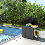Mars Villa 31 Gallon Outdoor Storage Box, Waterproof Deck Box, Outside Storage Bin for Patio Furniture Cushions, Pool Supplies, Garden Tools, Weatherproof, Black