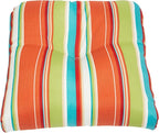 BrylaneHome Tufted Chair Cushion - 18" L x 17" W x 3" H - Patio & Outdoor - Patio & Outdoor - Water, Stain & Fade Resistant - Covert Breeze