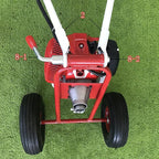Handheld Sweeper 43CC 2 Stroke Gasoline Power Sweeper Outdoor Sweeping Broom 1.7HP Walk Behind Sweeper Cleaner Turf Lawns Driveway Grass Sweeping Cleaning Tool
