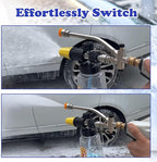Tool Daily Pressure Washer Foam Cannon with Dual-Connector Accessory, Power Washer Double Tip Attachment For Soap Cannon, 5 Pressure Washer Sprayer Nozzles, 1/4" Quick Connect