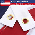 4x6 FT American Flags for Outdoor,Super Tough Spun Polyester & Long Lasting Nylon USA Flag Embroidered Stars, Sewn Stripes, Brass Grommets UV Protection Outdoor High Wind & All Weather USA Flag