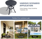 VICLLAX 18.5" Outdoor Side Table Small Patio End Table Round Bistro Coffee Table, Black
