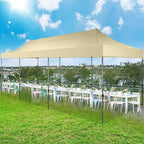 COBIZI 10x30 Pop up Canopy Tent 10x30 Canopy No Sidewall Waterproof Heavy Duty Commercial for Parties Outdoor Garden Gazebo Tent, Carry Bag with Wheel(10x30ft No Sidewalls, Khaki)