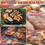 Grill Mesh Mat Set of 6, Non Stick BBQ Grill mats, Heavy Duty Grilling mats Barbecue Grill Accessories, Reusable and Easy to Clean, Works on Gas, Charcoal, Pellet Grill and More, 15.75 x 13inch, Black
