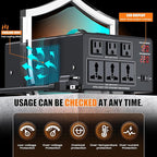 8000W Voltage Converter Transformer Step Up 110V/120V to220V/240V or Step Down 220V to 110V AC Power Converte, Circuit Breaker Protection, 3 US sockets, 3 Universal sockets, LCD Display