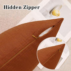 Kevin Textile Pack of 2 Outdoor Waterproof Pillow Covers Checkered Decorative Cushions Sham Throw Pillowcases Shell for Patio Tent Garden Couch Bed Sofa 20x12 Inch Burnt Orange