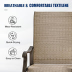 UDPATIO Patio Swivel Dining Chairs Set of 8, Outdoor Swivel Chairs High Back with All Weather Textilene Metal Rocking Frame for Lawn Garden Backyard, Brown
