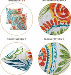 Outdoor Pillows Waterproof Set of 2 Decorative Throw Pillows with Inserts 18×18 Inch Outdoor Square Pillows for Patio Furniture(Paisley Print)