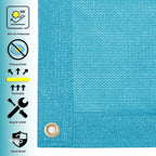 SUNNY GUARD Shade Cloth 6x10 FT Sun Shade Screen Fabric HC-006 with Grommets for Backyard Garden Pergola, Turquoise Blue