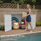 Patiowell 25 Cu.ft Outdoor Storage Cabinet with Lockable Door, Waterproof Horizontal Storage Shed for Tools and Patio Furniture, All-Weather Resin Shed Easy Assemble for Pool or Backyards, White