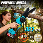 2-In-1 Electric Pole Saws for Tree Trimming, 8 Inch Mini Chainsaw with Extension Pole and 2×4.0Ah Battery Powered, Brushless Motor, Max 16FT Cordless Pole Saw, Tree Trimmer Limb Branch Cutter Pruner