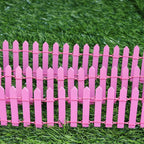 Mini Fairy Garden Fence, 35.5x2 Inch Cuttable Small Wood Picket Fence, DIY Miniature Accessories Decoration for Dollhouse, Crafts, Vegetable Platter, Cake(Rose Red)