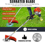 2-Stroke Weed Eater, 52cc Gas Weed Wacker 5 in 1 Gas String Trimmer Multi Functional Garden Trimming Tools with Rubber Handle & Shoulder Strap Brush Cutter for Lawn, Garden and Yard