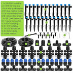Bonviee Drip Irrigation System, 230FT Garden Watering System with Quick-to-Connect Fittings, Adjustable Drip Emitters, 1/4” & 5/16” Tubing, Drip Irrigation Kit for Raised Garden Beds, Greenhouse, Lawn