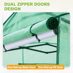 EAGLE PEAK 8x6 Portable Walk-in Greenhouse Instant Pop-up Indoor Outdoor Plant Gardening Green House Canopy with Dual Roll-up Zipper PE Door & Upgraded Screen Mesh Door, PE Cover, Green/Clear