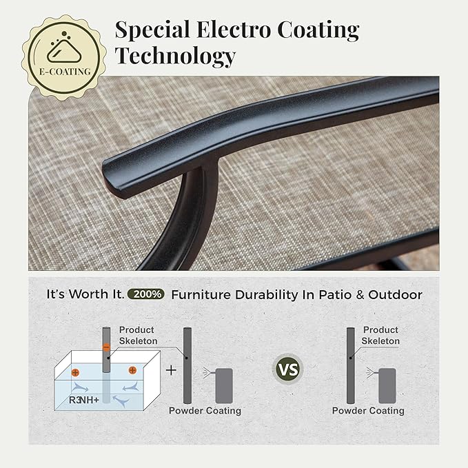 5 Pieces Patio Dining Set, Outdoor Table and Chairs, 4 x Textilene Swivel Dining Chairs and 42" Round Black Table, with 1.57" Umbrella Hole, for Cozy Garden Settings, Grayish Brown