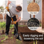 Shovel for Digging, Metal Shovel with Long Fiberglass Handle, Heavy Duty Shovel for Digging, 58 Inches
