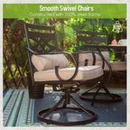 Sophia and William Outdoor Patio Dining Set for 6, Outdoor Table and Chairs, Removable Seat Cushions, 64" Black Patio Dining Table
