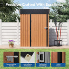 3x5FT Outdoor Storage Shed, Metal Garden Shed with Updated Frame Structure & Lockable Door, Large Tool Shed for Backyard, Patio,Lawn,Utility & Bike Storage