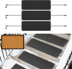 Snow Melting Mats Outdoor for Stairs,10 x 30 in 4 Pack No-Slip Heated Outdoor Mats with 10 ft Power Cord, 3 in/h Speed Snow and Ice Melting Pads for Winter Outdoor Stairs, Steps Snow Removal