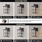 MICSIU Outdoor Porch Lights Motion Sensor 2 Pack, Bronze Dusk to Dawn Exterior Lighting Fixtures, 11.75 Inch Outside Light Fixture for House Front Porch Garage