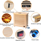 1 Person Dry Sauna for Home Max 165°F Traditional Sauna Experance, Indoor Hemlock Wooden Sauna, 110V-120V Electric Fast Heating, Easy Assembly, 7-Color Lamp, Bluetooth Size: 39.8 x 37.8 x 65.7inch