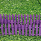 Mini Fairy Garden Fence, 35.5x2 Inch Cuttable Small Wood Picket Fence, DIY Miniature Accessories Decoration for Dollhouse, Crafts, Vegetable Platter, Cake(Dark Purple)