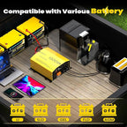 1500W Pure Sine Wave Inverter - 12V DC to 120V AC Converter for Home, RV, Truck, Off-Grid Solar Power Inverter Built-in 3.1A USB, Type-C Port, AC Hardwire Output Port, Remote Control with LCD Screen