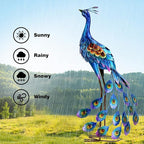 Kircust Peacock Garden Statue and Sculpture, Metal Peacock Yard Art Decor, Standing Bird Outdoor Sculptures for Patio Backyard Lawn Home Decoration