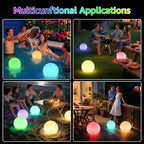FUYO LED Ball Light, 16-inch Solar Light Up Pool Balls, Rechargeable & Remote Control Globe Lights 16 RGB Colors Mood Night Light, IP66 Water-Resistant Floating Light for Pool, Party, Pond - 1pcs