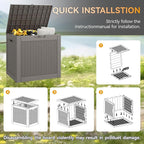 30 Gallon Outdoor Storage Deck Box Waterproof,Garden Tool,Backyard Cushion,Poolside Storage,Small Delivery Boxes for Outside,Lockable Lid,Rattan Grey