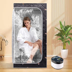 ZONEMEL Full Size Portable Steam Sauna, Personal Home Spa, 1500 Watt 4 Liter Steamer with Remote Control, Timer, Foldable Chair (L 33.8" x W 33.8" x H 65.7",Crane1)