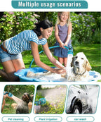 Garden Hose Nozzle, Heavy Duty Water Hose High Pressure Sprayer with 10 Watering Patterns, Thumb Control On Off Valve, for Watering outdoor Plants & Lawn, Car & Pet Washing（Blue）