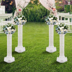 Roman Columns Wedding Column Stand Roman Pillar Plant Stand Plastic Greek Column Statue Pedestal Flower Pot Holder Decor, Elegant Decorative Column for Wedding Event Party, White