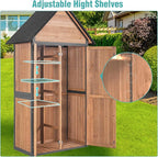 Sheds Outdoor Storage,Garden Shed with Metal Frame Structure and Adjustable Shelves,Large Capacity Storage Tool Cabinet Box for Backyard Garden Patio Lawn (Brown)