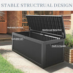 NUNU LAB 260 Gallon Outdoor Storage Box,Resin Large Sturdy Deck Box, Backyard Outside Storage Box Waterproof with Double Wall Panels,Package Delivery Garden Outdoor Hose Bin