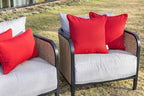 RSH DECOR: 6-Pack Red White & Blue Pillow Set | All-Weather Spun Fabric | Water & Fade-Resistant | Outdoor Pillows Lumbar, Square, & Neck Roll | Red, White, Navy Blue