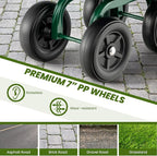 Rolling Garden Seat, Garden Cart with 360° Swivel Work Seat & Adjustable Height, Heavy Duty Garden Seat with Wheels for Lawn Yard Patio Greenhouse Planting Cleaning (Green)