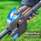 LawnMaster Nopull 17" Gas String Trimmer Grass Trimmer with Electric Start Variable Speed Ideal for Garden Trimming with 26 cc 2-Cycle Engine