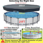 21 Ft Pool Cover, with Automatic Drain Round Pool Cover, One-Piece Quick Installation and Removal Above Ground Pool Cover, Preventing Waterlogging, UV Protected Solar Swimming Pool Cover
