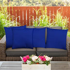 Covers & All Premium Square Throw Pillow Inserts with Covers Set of 4, 18 x 18 Inches Blue, Decorative Cushions for Couch Sofa Home Decor Office Travel UV Resistant Waterproof Soft Cushions Pillows