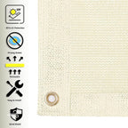 SUNNY GUARD Shade Cloth Custom Size 7x11 FT Sun Shade Screen Fabric Shade Cover Tarp with Grommets for Pergola Backyard Garden, Butter Cream(We Customized)