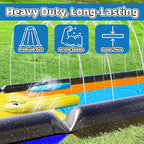 JAMBO XL Premium 20Ft Slip Splash and Slide with 2 Bodyboards, Heavy Duty Water Slide with Advanced 3-Way Water Sprinkler System, Backyard Waterslide, Splash Mat, Outdoor Water Toys n Slides for Kids